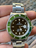 Rolex Submariner 40mm 16610 Stainless Steel Custom Green "Kermit" Bezel Insert