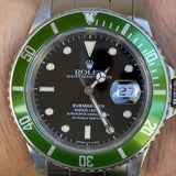 Rolex Submariner 40mm 16610 Stainless Steel Custom Green "Kermit" Bezel Insert