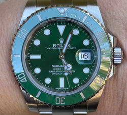 Rolex Submariner 40mm 116610 Mens Stainless Steel Watch Hulk Custom Factory Clone Green Ceramic Bezel Insert Refinished Green Dial Mint