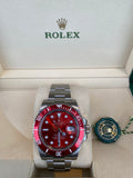 Rolex Submariner 40mm 116610 Mens Stainless Steel Watch Refinished Red Dial Custom Red Bezel Insert Mint Iron Man