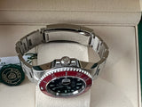 Rolex Seadweller 43mm Men's Stainless Steel Watch 126600.  Custom Red Ceramic Bezel Insert.