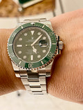 Rolex Submariner 40mm 116610LN Mens Stainless Steel Watch “Hulk” Customization Refinished Green Diamond Dial Factory Clone Green Ceramic Bezel Insert