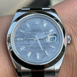 Rolex Datejust 41mm 116300 Stainless Steel Mens Watch Refinished Meteorite Dial Seen on 228349RBR Mint