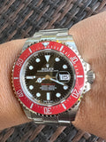 Rolex Seadweller 43mm Men's Stainless Steel Watch 126600.  Custom Red Ceramic Bezel Insert.