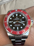 Rolex Seadweller 43mm Men's Stainless Steel Watch 126600.  Custom Red Ceramic Bezel Insert.