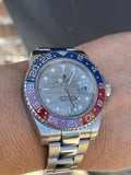 Rolex GMT-Master II 40mm Mens Watch Stainless Steel Watch Custom “Pepsi” 116719BLRO MT Factory Clone Ceramic Bezel Insert Refinished Meteorite Dial